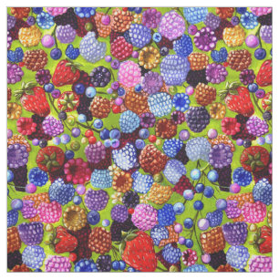 Berries Strawberries Blueberries Raspberries  Fabric