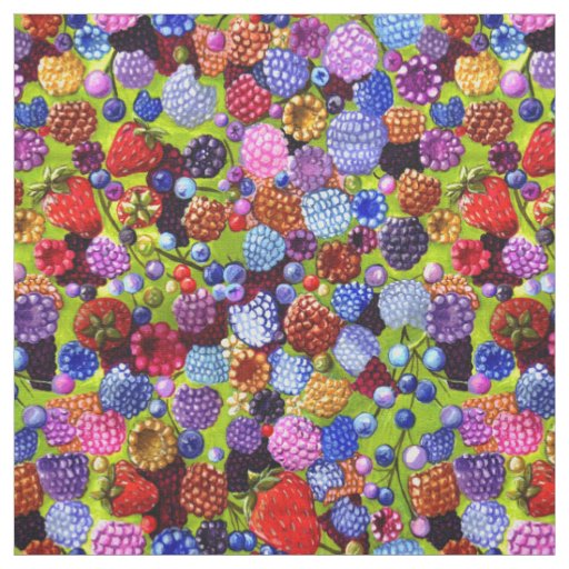 Berries Strawberries Blueberries Raspberries  Fabric