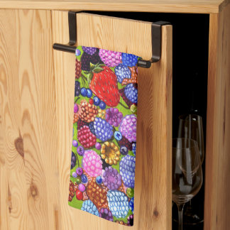 Berries Strawberries Blueberries Raspberries large Kitchen Towel
