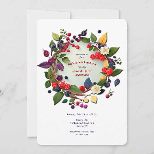 Berries Wreath Invitation (Front)