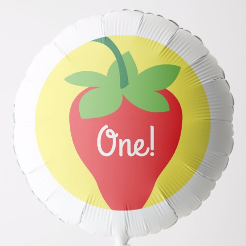 Berry 1st Birthday Cute Strawberry Colorful Mod Balloon
