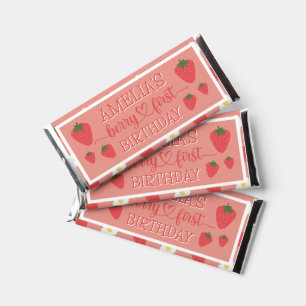 Berry 1st Birthday Hershey Bar Favors