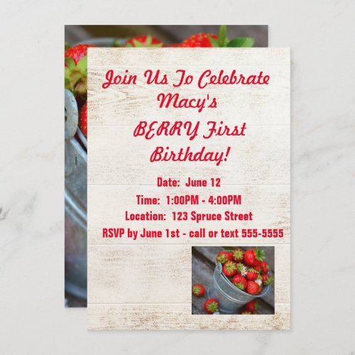 Berry 1st Birthday Invitation