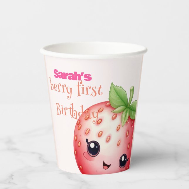 Berry 1st birthday  paper cups (Front)
