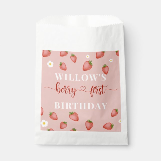Berry 1st Birthday Party Favors – Sweet Keepsakes  Favor Bag (Front)