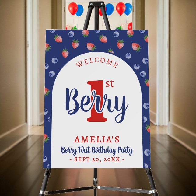 Berry 1st Birthday Party Strawberry Blueberry Blue Foam Board (Berry 1st Birthday Party Strawberry Blueberry Blue Foam Board
)