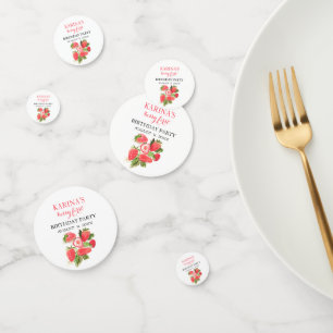 Berry 1st Birthday Party Strawberry fruit Summer Confetti