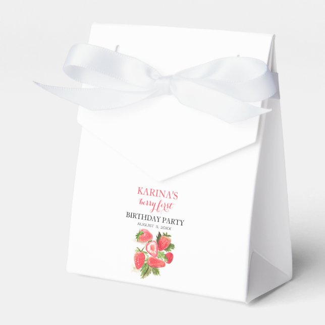 Berry 1st Birthday Party Strawberry fruit Summer Favor Boxes (Front Side)