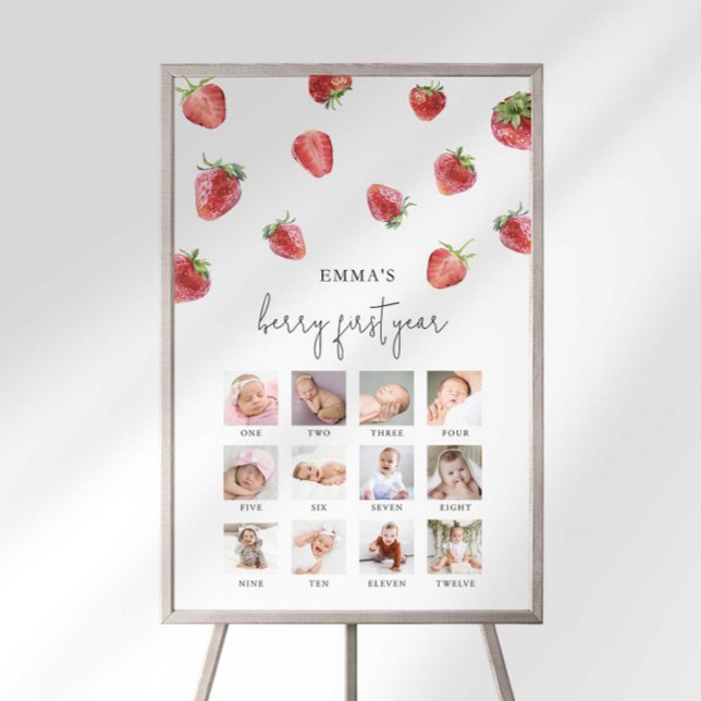 Berry 1st Birthday Photo Milestone Chart Foam Board (Creator Uploaded)