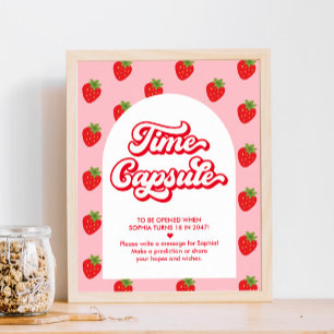 Berry 1st Birthday Strawberry Time Capsule Game Poster