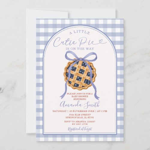 Berry A Little Cutie Pie Is on the Way Baby Shower Invitation