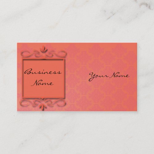 Berry and Papaya Damask Business Card