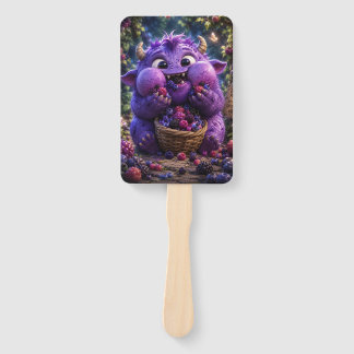 Berry Bandit Cute Monster Fantasy Woodland Art Hand Fan