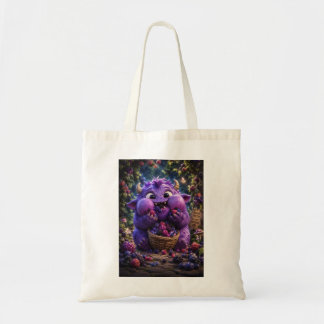 Berry Bandit Cute Monster Fantasy Woodland Art Tote Bag
