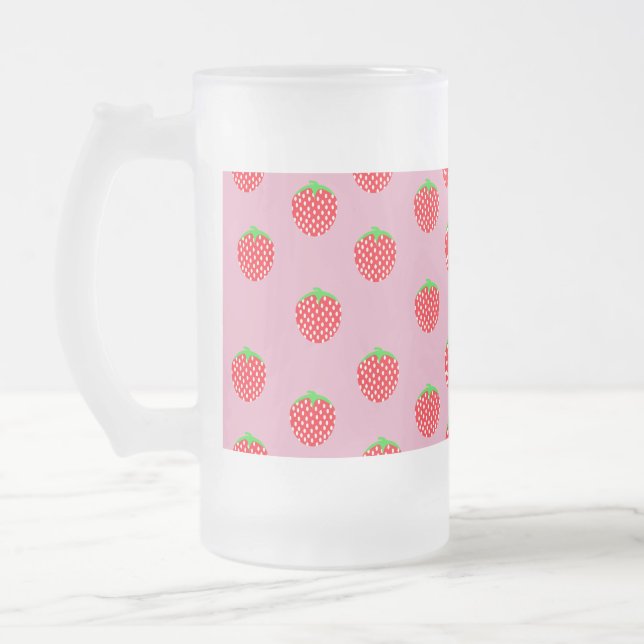 Berry Beautiful Summer Frosted Glass Beer Mug (Left)