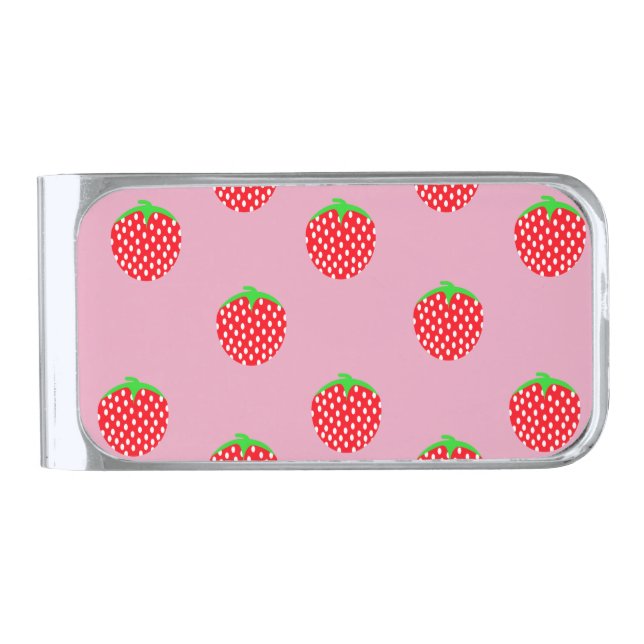 Berry Beautiful Summer Silver Finish Money Clip (Front)