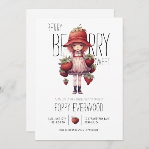 Berry Berry Sweet Birthday Party Invitation