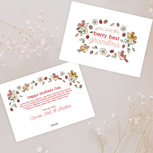 Berry Best Grandma Strawberry Mother's Day Holiday Card