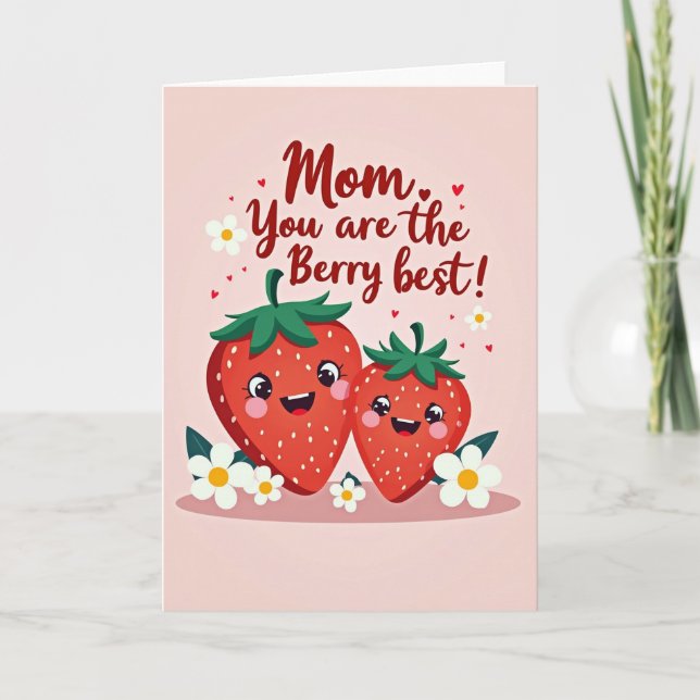 Berry Best Mom Greeting Card (Front)