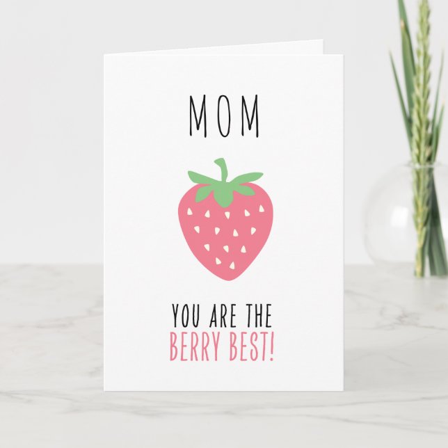 Berry Best Mom Strawberry Mother's Day Card (Front)