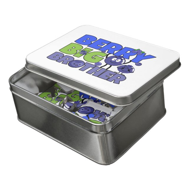 Berry Big Brother - Sibling Blueberry Pun Jigsaw Puzzle (Lid Open)