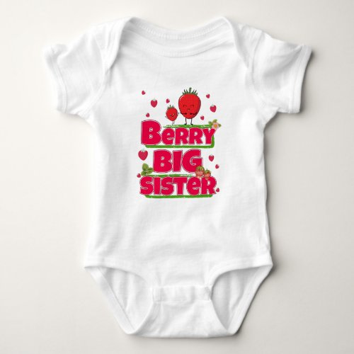 Berry Big Sister _ Cute Strawberry Pun Baby Bodysuit
