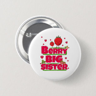 Berry Big Sister - Cute Strawberry Pun Button