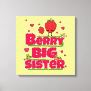Berry Big Sister - Cute Strawberry Pun Canvas Print