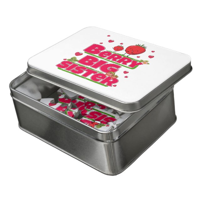 Berry Big Sister - Cute Strawberry Pun Jigsaw Puzzle (Lid Open)