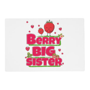 Berry Big Sister - Cute Strawberry Pun Placemat