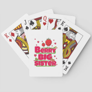 Berry Big Sister - Cute Strawberry Pun Poker Cards