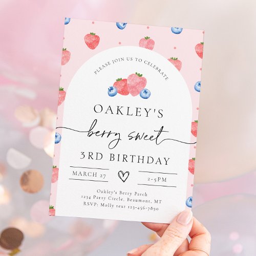 Berry Birthday Invitation  Berries Invitation