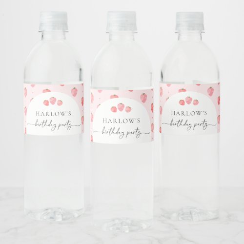 Berry Birthday Party Water Bottle Labels