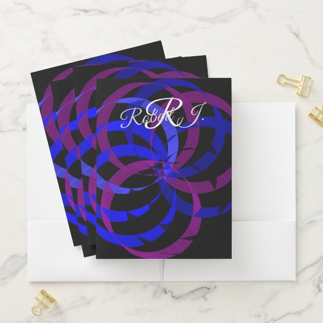 Berry Blend Geometric Pocket Folder Set (In Situ)