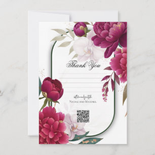 Berry Bloom Garden Floral Glam Wedding Invitation