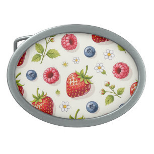 Berry Blossom Pattern Fresh Summer Fruits Belt Buckle