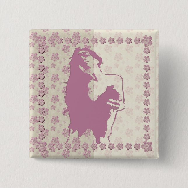 Berry Blossom - Pin Button (Front)