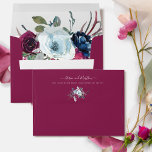 Berry, Blue and Burgundy Floral, Berry Envelope<br><div class="desc">Elegant berry envelope with exquisite floral design inside with flowers in a beautiful blend of berry, burgundy, raspberry, cranberry, plum, dusty blue and navy hues. Area in top outside flap with your name(s) and address embellished with small floral spray. Text in white. If you rather have your own calligrapher address...</div>