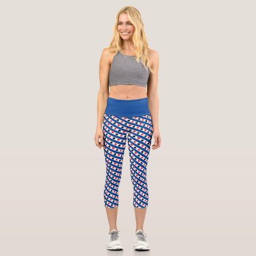 Berry Blue Playing Cards Repeating Pattern Capris