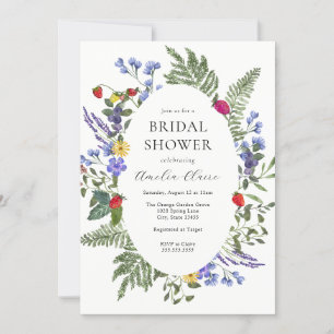 Berry Boho Wildflower Bridal Shower Invitation