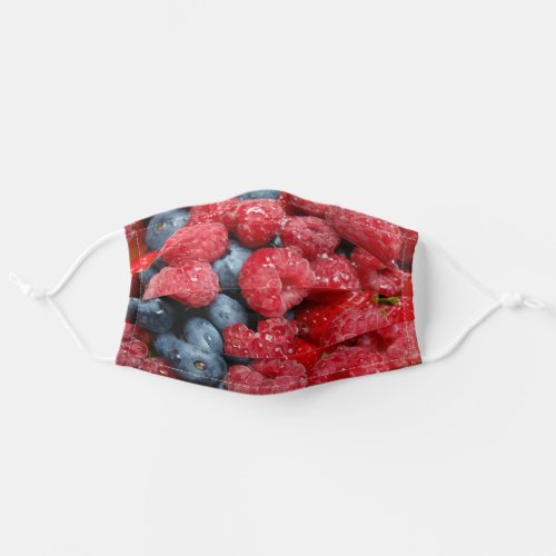 Berry Bonanza _ Mixed red berries and blueberries Adult Cloth Face Mask