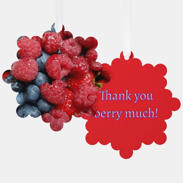 Berry Bonanza Thank you berry much Ornament Card (Front/Back)