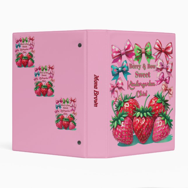 Berry Bow  Sweet Kindergarten Chic Mini Binder (Background)