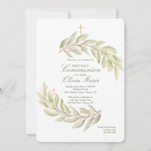 Berry Branch First Holly Communion Invitation