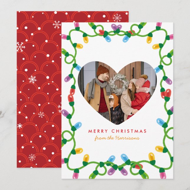 Berry Branches Frame | Modern Christmas Photo Holiday Card (Front/Back)