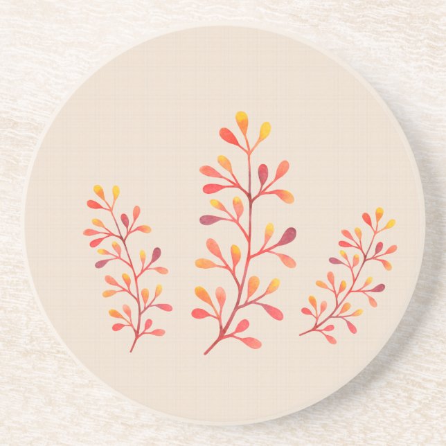 Berry Branches Sandstone Coaster (Front)
