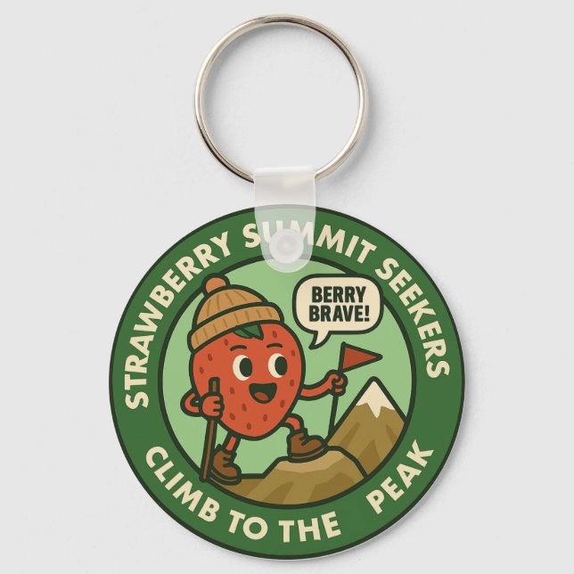 Berry Brave Mountain Hiking Adventure Keychain (Front)