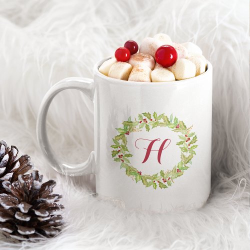 Berry  Bright  Holiday Monogram Coffee Mug