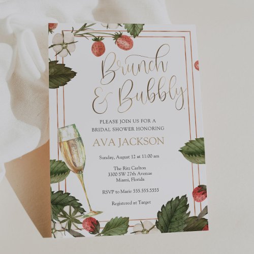 Berry Brunch and Bubbly Bridal Shower Invitation