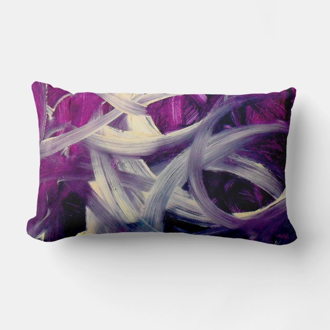 Berry&Brush, Abstract Art Lumbar Pillow (Front)